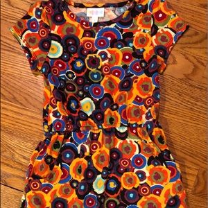 LuLaRoe Girls Mae Dress with pockets multicolor 8